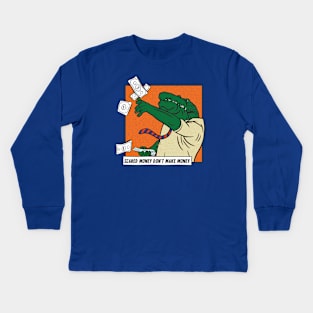 Scared Money Don't Make Money // Florida Blue & Orange Comic Kids Long Sleeve T-Shirt